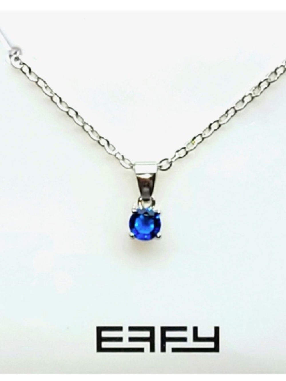 NWOT Effy blue crystal silver tone 18” necklace